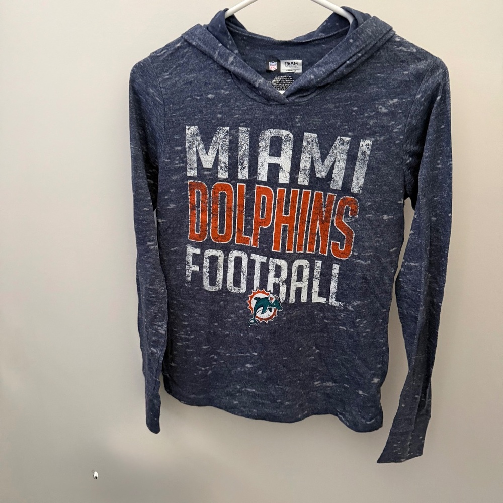 Women's Long-Sleeve Miami Dolphins Hooded Top Size Small